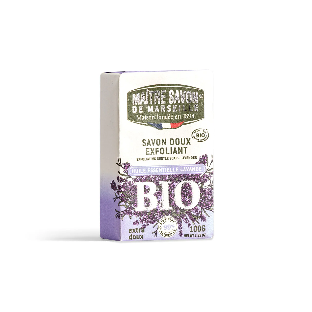 SAVON MARSEILLE 100G - Lavande Exfoliant - COMPAGNIE DU MIDI